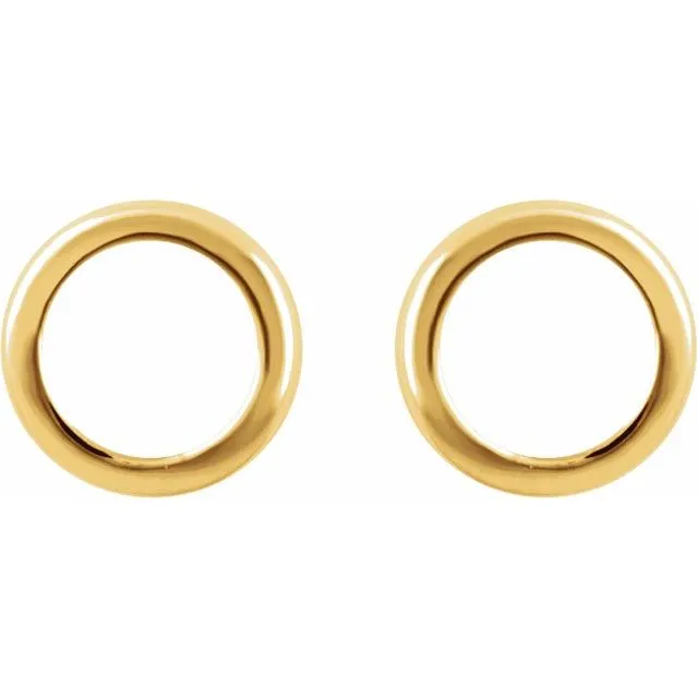 TreasureFineJewelers Earrings 14K Yellow Circle Earrings