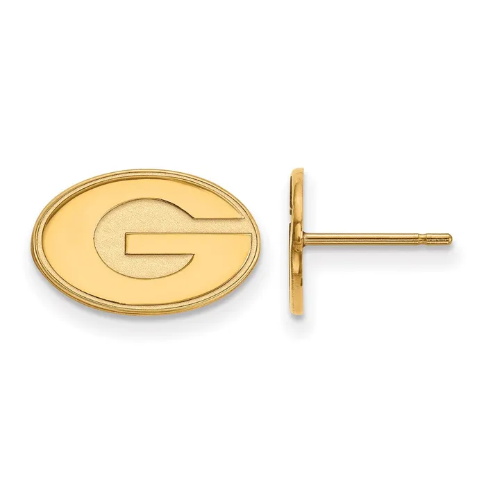TreasureFineJewelers Earrings Sterling Silver Goldplated University of Georgia Letter G Extra Small Post Earrings