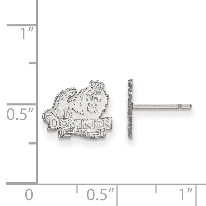 TreasureFineJewelers Earrings Sterling Silver Rhodiumplated Old Dominion University Extra Small Post Earrings