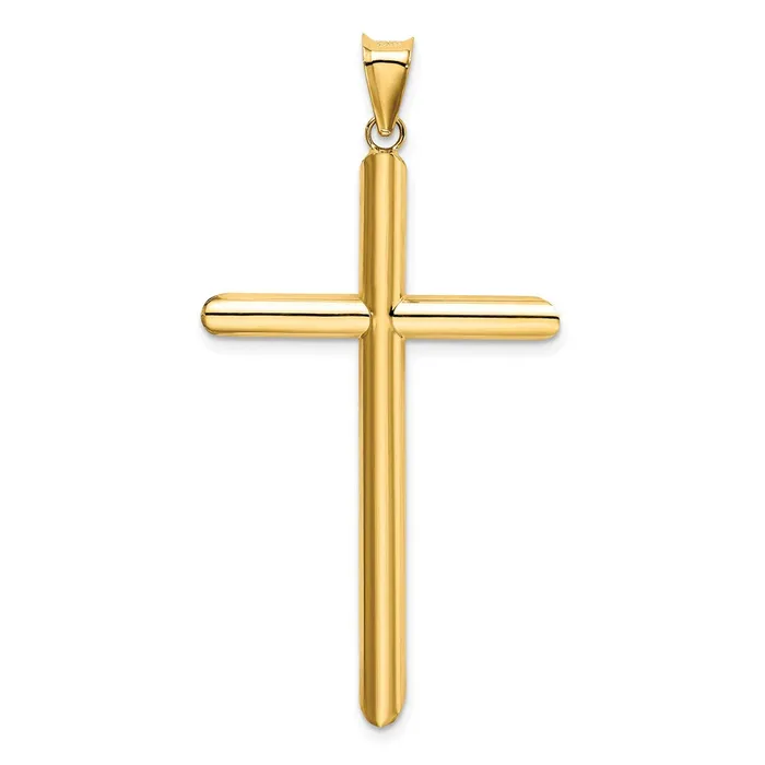 TreasureFineJewelers Necklaces 14k Polished Tube Cross Pendant
