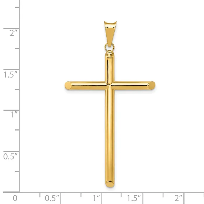 TreasureFineJewelers Necklaces 14k Polished Tube Cross Pendant
