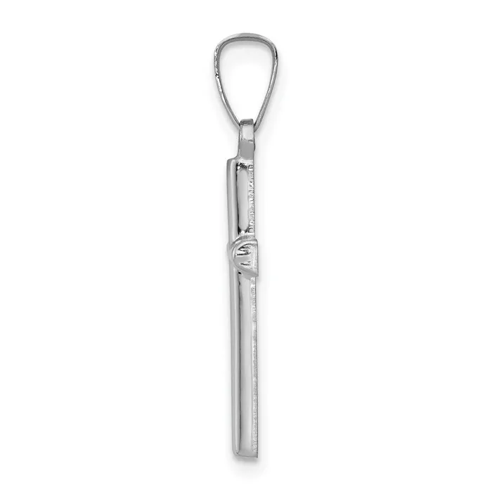TreasureFineJewelers Necklaces 14K White Gold Polished Hollow Latin Cross Pendant