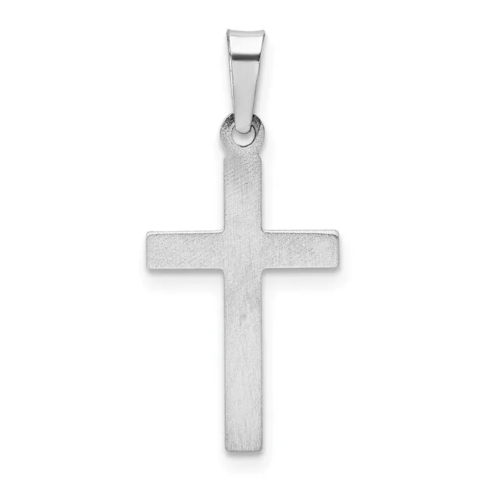 TreasureFineJewelers Necklaces 14K White Gold Polished Hollow Latin Cross Pendant