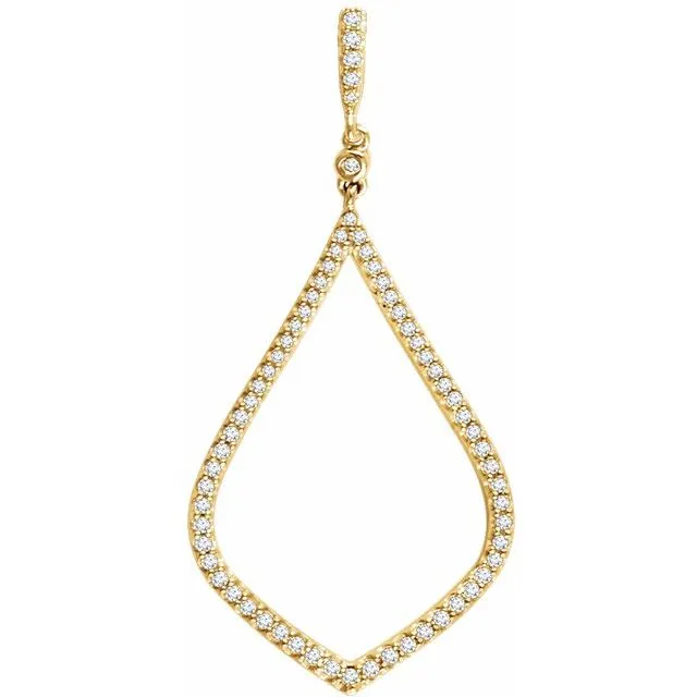 TreasureFineJewelers Necklaces 14K Yellow Gold 14 CTW Natural Diamond Pendant TreasureFineJewelers Necklaces 14K Yellow Gold 14 CTW Natural Diamond Pendant
