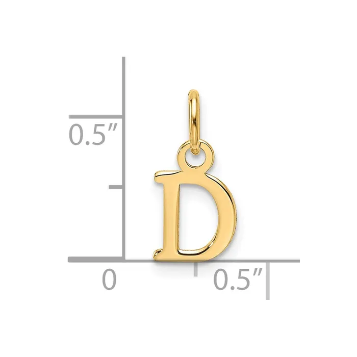 TreasureFineJewelers Necklaces 14k Yellow Gold Cutout Letter D Initial Pendant