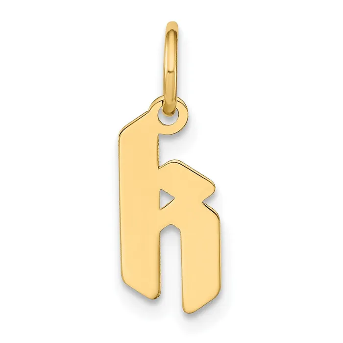 TreasureFineJewelers Necklaces 14k Yellow Gold Lowercase Letter K Initial Pendant