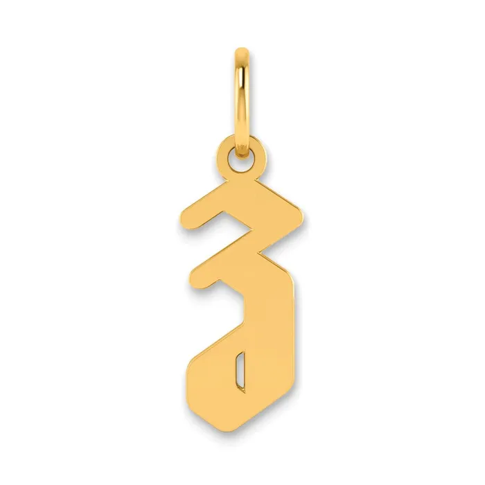 TreasureFineJewelers Necklaces 14k Yellow Gold Lowercase Letter Z Initial Pendant