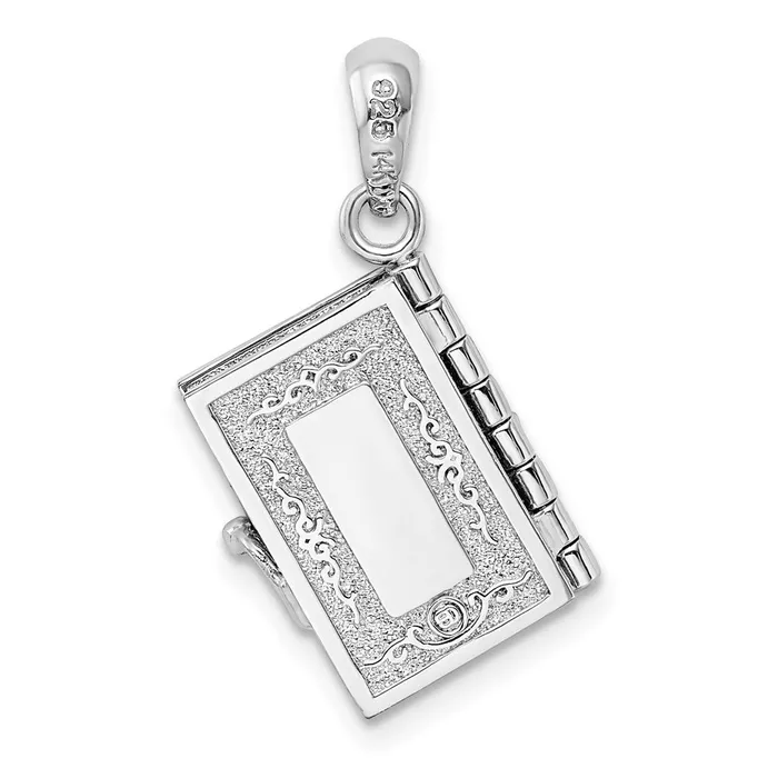 TreasureFineJewelers Necklaces Sterling Silver Polished 3D Lords Prayer Holy Bible Pendant