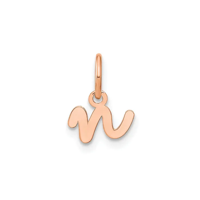 TreasureFineJewelers Necklaces Sterling Silver Roseplated Lower case Letter N Initial Charm TreasureFineJewelers Necklaces Sterling Silver Roseplated Lower case Letter N Initial Charm