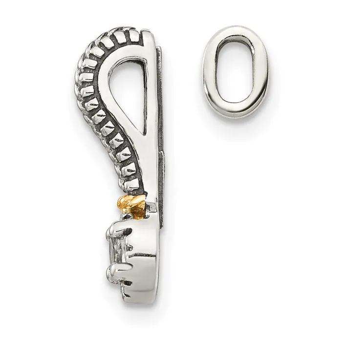TreasureFineJewelers Necklaces Sterling Silver w 14k Polished White Gold Topaz Chain Slide Pendant