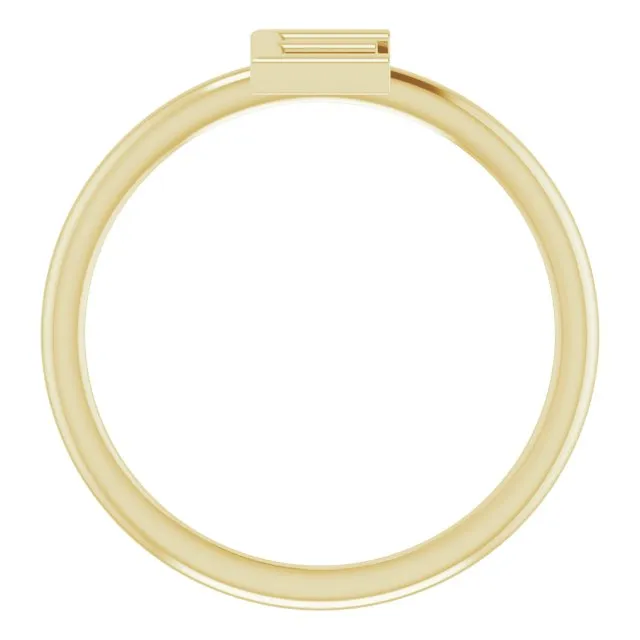 TreasureFineJewelers Rings 14K Yellow Initial E Ring