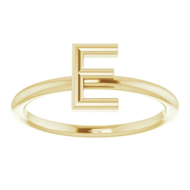 TreasureFineJewelers Rings 14K Yellow Initial E Ring
