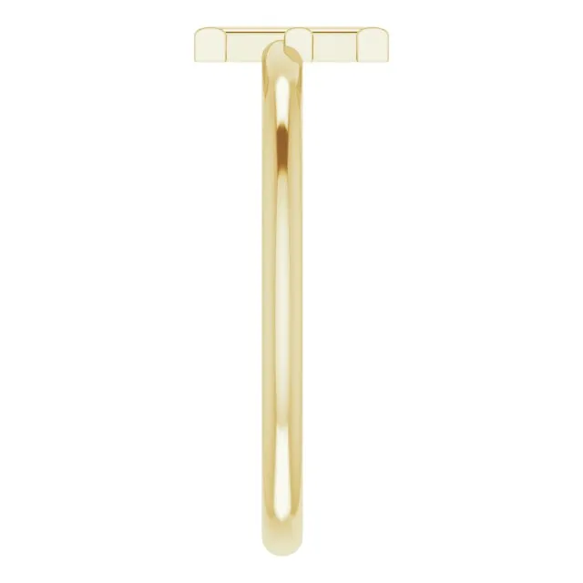 TreasureFineJewelers Rings 14K Yellow Initial E Ring