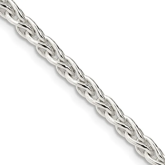TreasureFineJewelers Rings Sterling Silver 37mm Round Spiga Chain