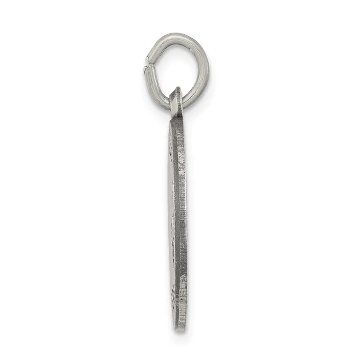 TreasureFineJewelers Rings Sterling Silver Antiqued Saint Roch Medal