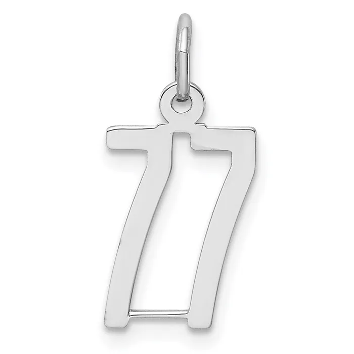 TreasureFineJewelers Rings Sterling SilverRhodiumplated Elongated Number 77 Charm TreasureFineJewelers Rings Sterling SilverRhodiumplated Elongated Number 77 Charm