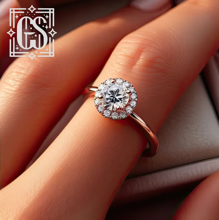 14k White Gold Diamond Halo Engagement Ring Gold Lab Grown Diamond Created Diamond Halo Engagement Ring Moissanite Ring White Gold FL LLC Rings 14k White Gold Diamond Halo Engagement Ring Gold Lab Grown Diamond Created Diamond Halo Engagement Ring Moissanite Ring White Gold FL LLC Rings