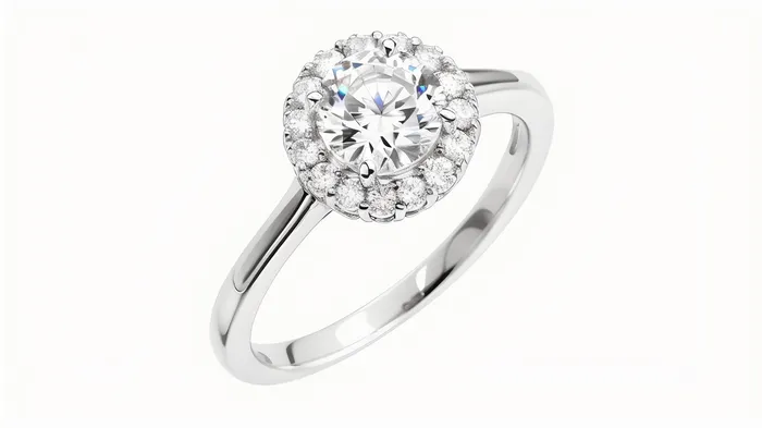 14k White Gold Diamond Halo Engagement Ring Gold Lab Grown Diamond Created Diamond Halo Engagement Ring Moissanite Ring White Gold FL LLC Rings 14k White Gold Diamond Halo Engagement Ring Gold Lab Grown Diamond Created Diamond Halo Engagement Ring Moissanite Ring White Gold FL LLC Rings