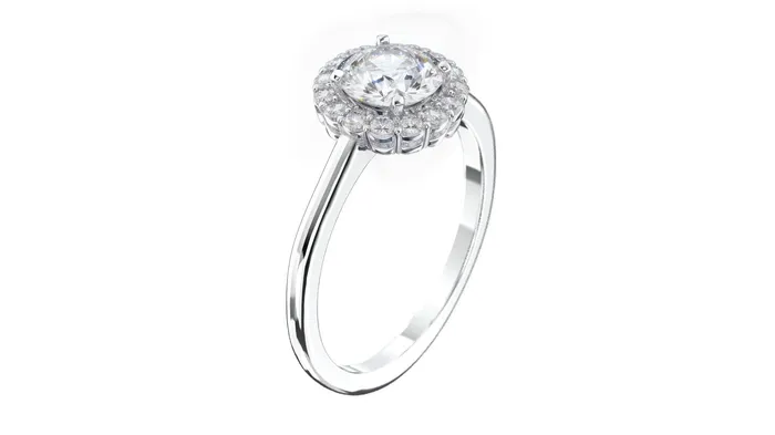 14k White Gold Diamond Halo Engagement Ring Gold Lab Grown Diamond Created Diamond Halo Engagement Ring Moissanite Ring White Gold FL LLC Rings 14k White Gold Diamond Halo Engagement Ring Gold Lab Grown Diamond Created Diamond Halo Engagement Ring Moissanite Ring White Gold FL LLC Rings