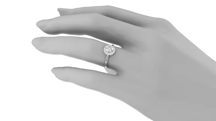 14k White Gold Diamond Halo Engagement Ring Gold Lab Grown Diamond Created Diamond Halo Engagement Ring Moissanite Ring White Gold FL LLC Rings 14k White Gold Diamond Halo Engagement Ring Gold Lab Grown Diamond Created Diamond Halo Engagement Ring Moissanite Ring White Gold FL LLC Rings
