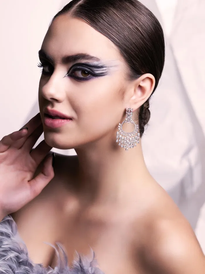 Earrings Curio Cottage Dazzling Dove CZ Chandbali Earrings