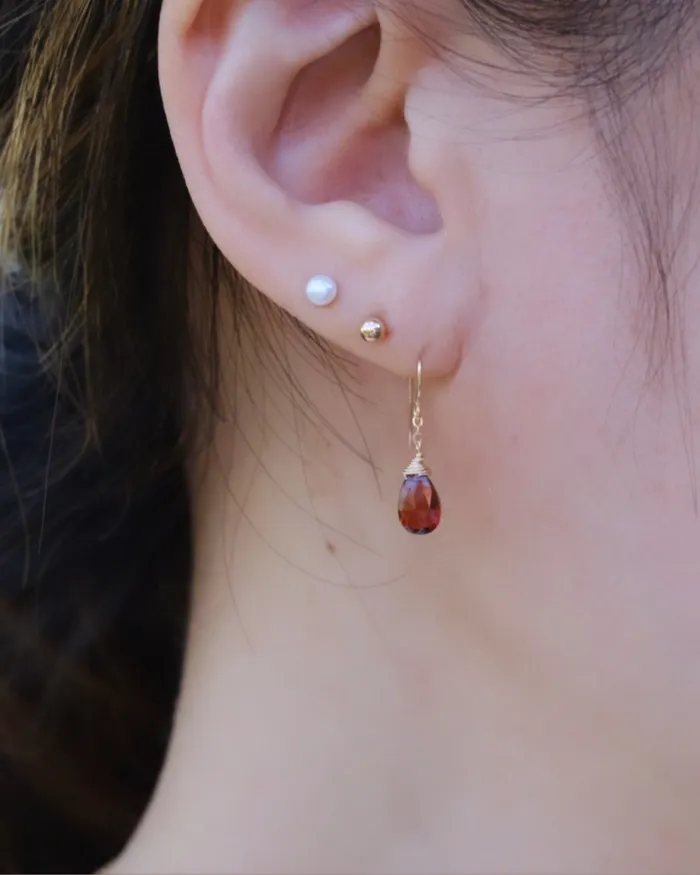 Earrings ERIJEWELRY Garnet drop earrings