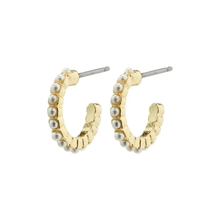 Ekta Gold Plated Pearl Hoops Pilgrim Earrings