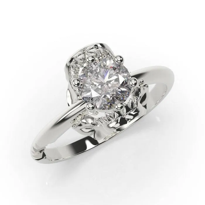 Rings MyUniqueRing Shark Engagement Ring White Gold Great White