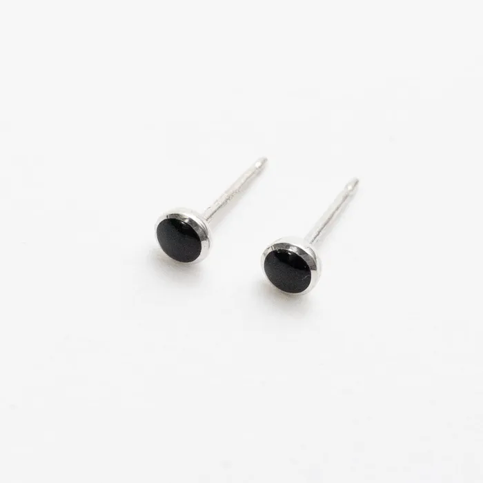 Rings Silver 4mm Round Stone Studs Silver Lotus