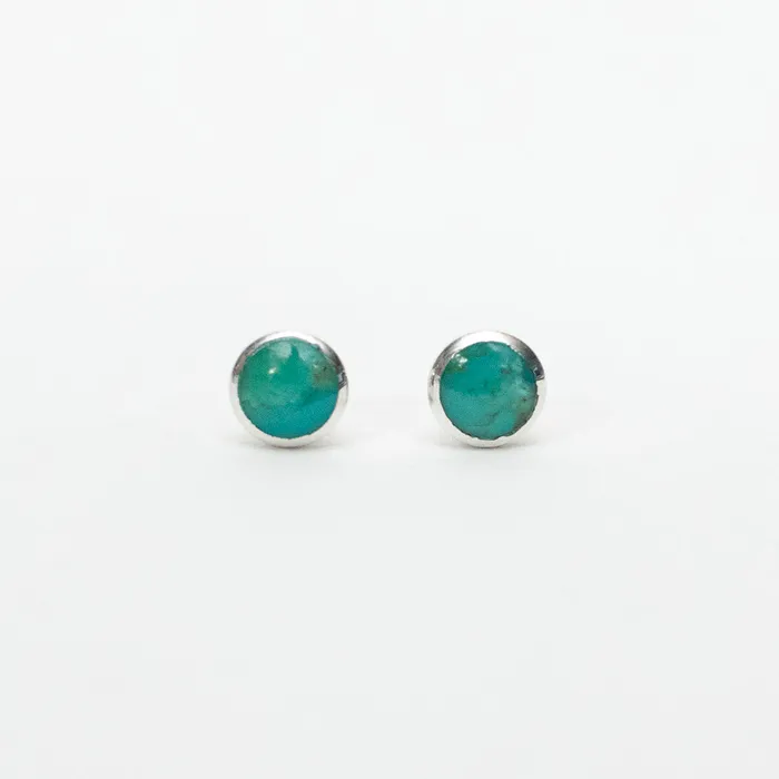 Rings Silver 4mm Round Stone Studs Silver Lotus