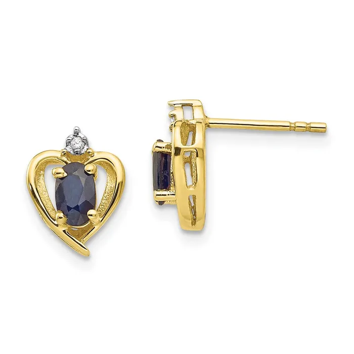 10K Diamond and Sapphire EarringsWBC10XBS503 WB Choice Jewelry Earrings