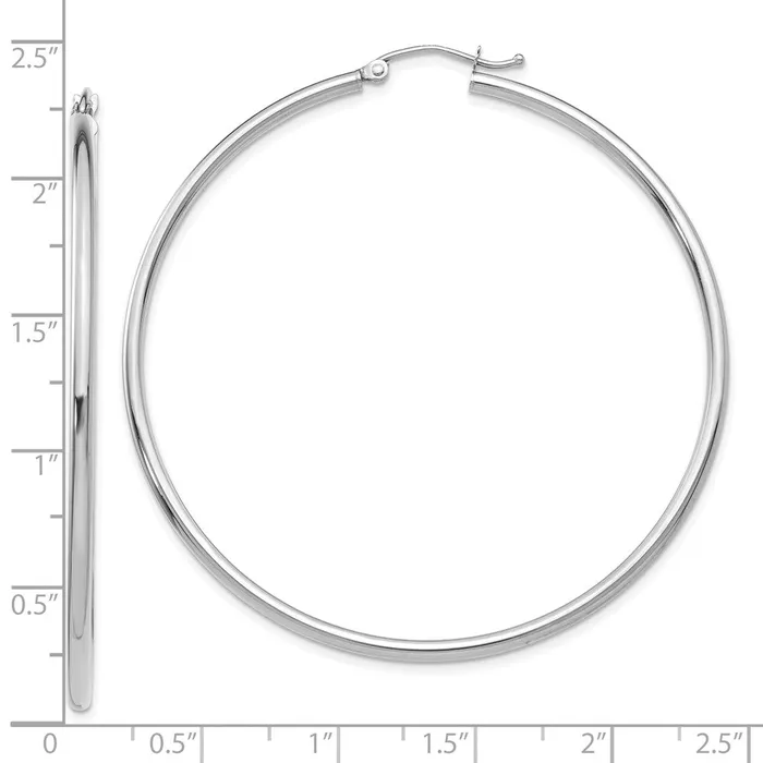 10K White Gold Polished 2mm Lightweight Tube Hoop EarringsWBC10T834L WB Choice Jewelry Earrings 10K White Gold Polished 2mm Lightweight Tube Hoop EarringsWBC10T834L WB Choice Jewelry Earrings