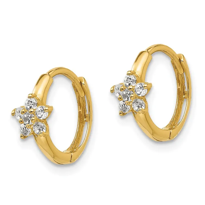 14k Madi K CZ Childrens Flower Hinged Hoop EarringsWBCGK788 WB Choice Jewelry Earrings 14k Madi K CZ Childrens Flower Hinged Hoop EarringsWBCGK788 WB Choice Jewelry Earrings