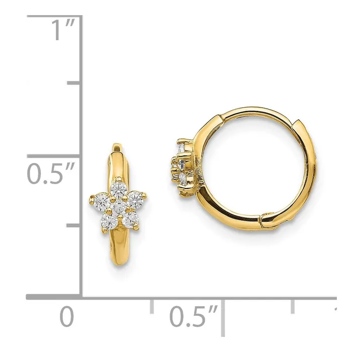 14k Madi K CZ Childrens Flower Hinged Hoop EarringsWBCGK788 WB Choice Jewelry Earrings 14k Madi K CZ Childrens Flower Hinged Hoop EarringsWBCGK788 WB Choice Jewelry Earrings