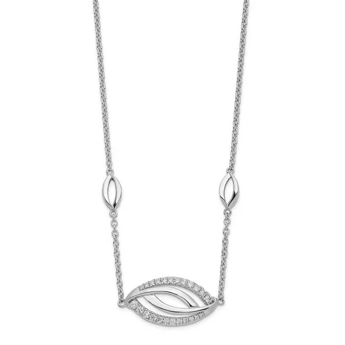 14k White Gold EyeShape Diamond 18in NecklaceWBCPM6893025WA WB Choice Jewelry Necklaces