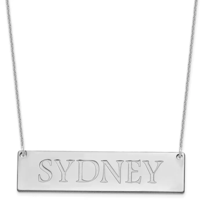 14K White Gold Large Polished Name Bar NecklaceWBCXNA648W WB Choice Jewelry Necklaces 14K White Gold Large Polished Name Bar NecklaceWBCXNA648W WB Choice Jewelry Necklaces