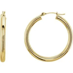 14K Yellow 30 mm Tube Hoop Earrings20826163875PSTWBC WB Choice Jewelry Earrings