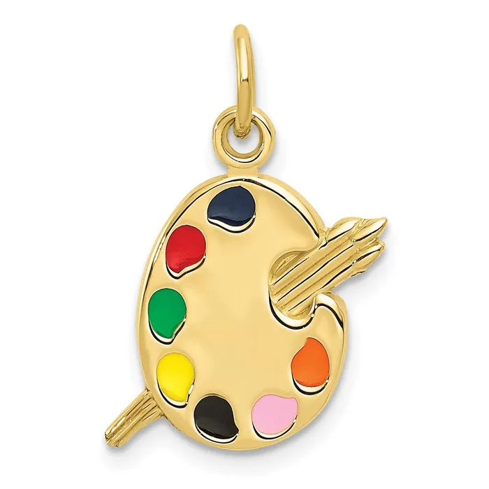 Charm Necklaces 10k Enameled Artist Palette CharmWBC10A0179 WB Choice Jewelry