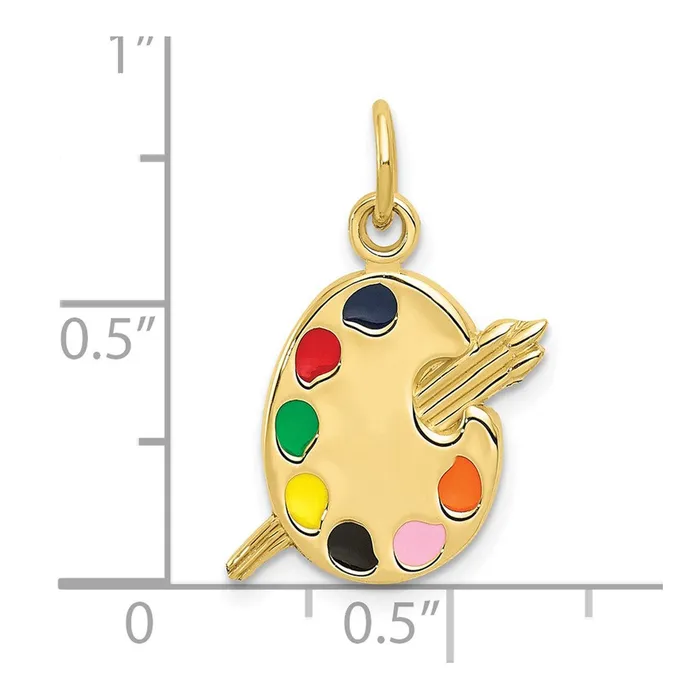 Charm Necklaces 10k Enameled Artist Palette CharmWBC10A0179 WB Choice Jewelry Charm Necklaces 10k Enameled Artist Palette CharmWBC10A0179 WB Choice Jewelry
