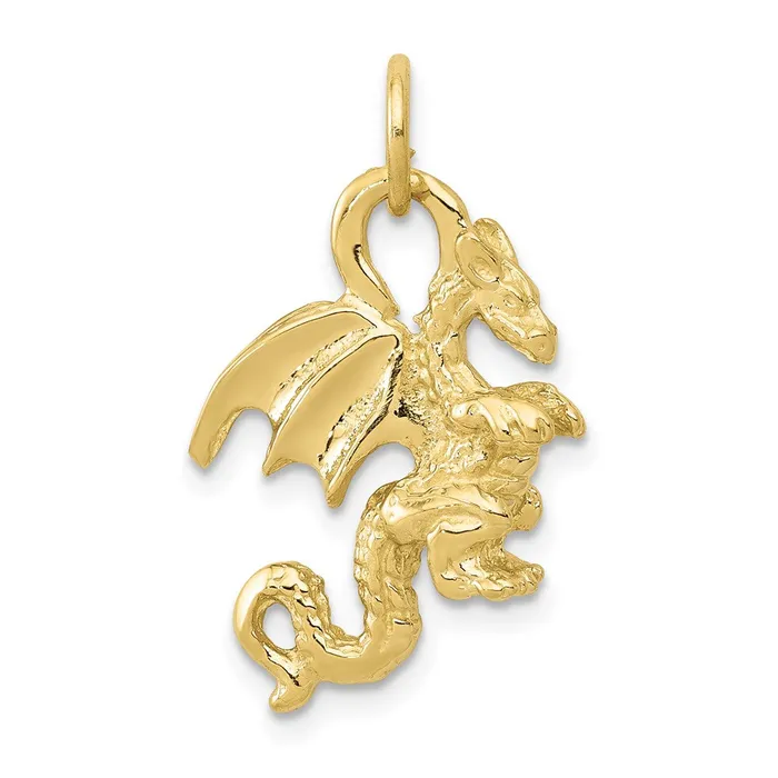 Charm Necklaces 10k Solid Polished 3Dimensional Dragon CharmWBC10K1012 WB Choice Jewelry
