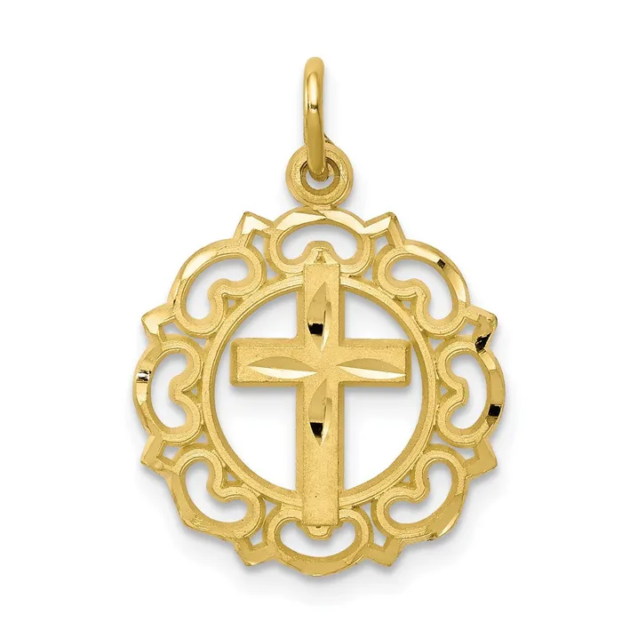 Charm Necklaces WB Choice Jewelry 10K Cross In Frame CharmWBC10C297