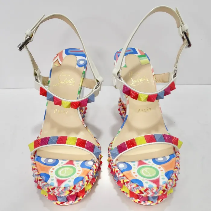 Earrings Vintage by Misty Christian Louboutin Multicolor Printed Stud Wedges
