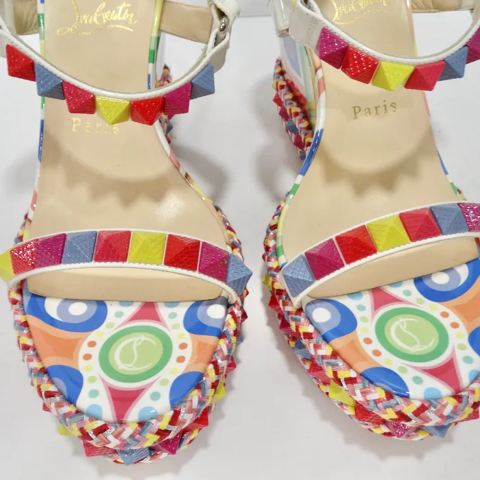 Earrings Vintage by Misty Christian Louboutin Multicolor Printed Stud Wedges