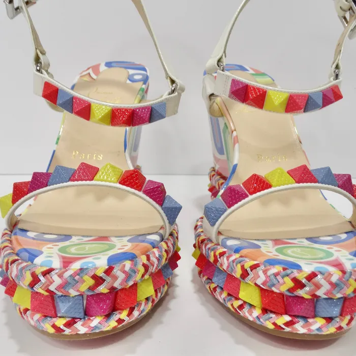 Earrings Vintage by Misty Christian Louboutin Multicolor Printed Stud Wedges