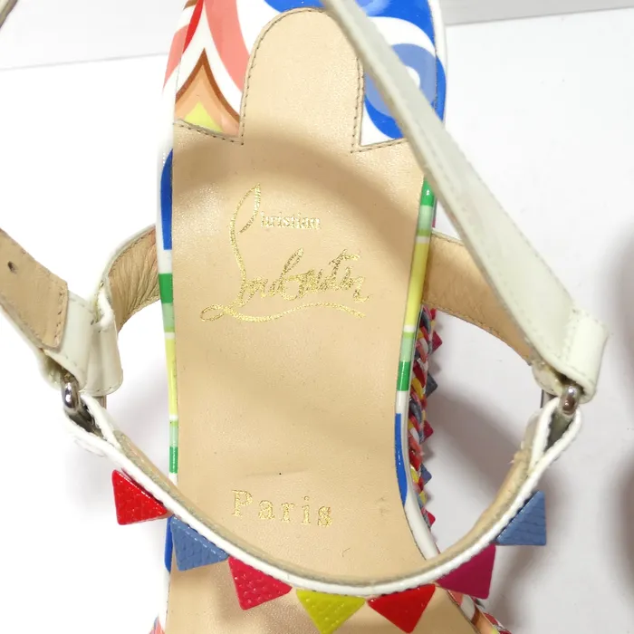 Earrings Vintage by Misty Christian Louboutin Multicolor Printed Stud Wedges
