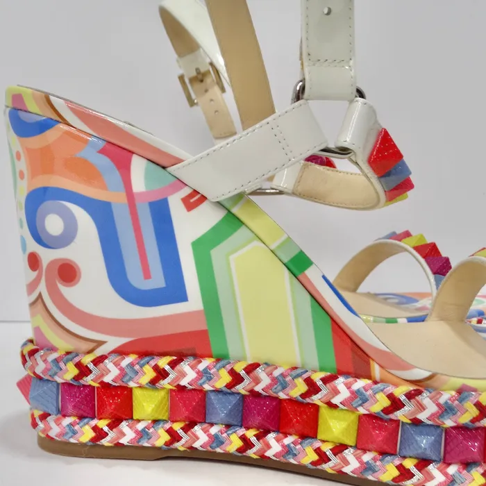 Earrings Vintage by Misty Christian Louboutin Multicolor Printed Stud Wedges