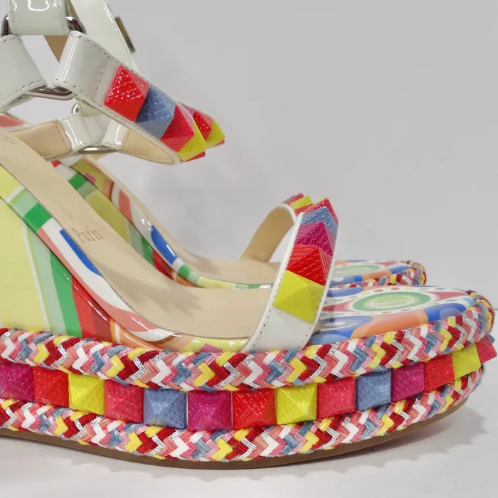 Earrings Vintage by Misty Christian Louboutin Multicolor Printed Stud Wedges