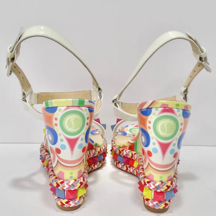 Earrings Vintage by Misty Christian Louboutin Multicolor Printed Stud Wedges
