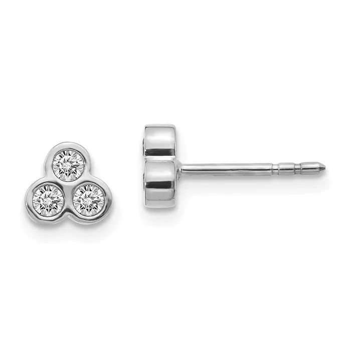 Earrings WB Choice Jewelry 14k White Gold 3stone Diamond EarringsWBCEM4179025WA