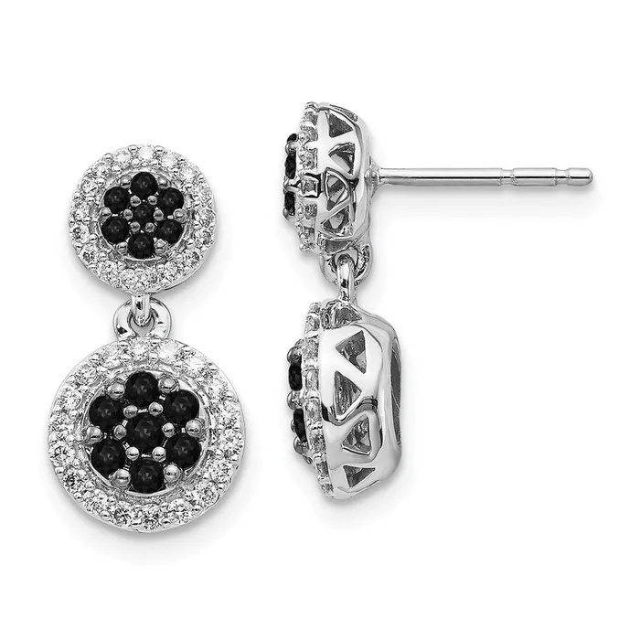 Earrings WB Choice Jewelry 14k White Gold BlackWhite Diamond Cluster Dangle EarringsWBCEM5487075WA